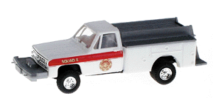 Brush (Off-Road) Fire Pumper - Emergency - Fire Vehicles -- Squad 4 (White, Red Stripe, Gold Lettering)