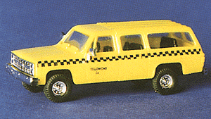 Chevrolet Suburban - Taxis -- Yellow Cab (yellow, Black Checkerboard Graphics & Lettering)