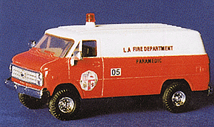 Chevrolet Van - Emergency - Fire Vehicles -- County of Los Angeles Fire Department Paramedic Unit (red, White Top)