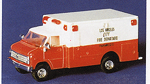 Chevrolet Ambulance - Emergency - Fire Vehicles -- City of Los Angeles Fire Department Paramedic Unit (red, White Roof)
