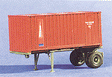 Military - US/NATO (Modern) - Trailers -- MILVAN 20' Single-Axle Container Chassis w/20' Box Container