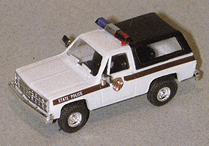 Chevrolet Blazer - Emergency - Police Vehicles -- Maryland State Police (white, Brown Stripe, Black Bed Cover)