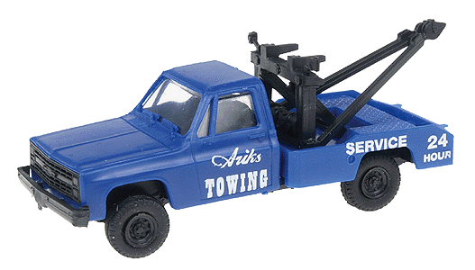 Chevrolet Pickup Cab - Tow Truck -- Ariks Towing (blue, white "Service 24 Hours" Slogan, black)
