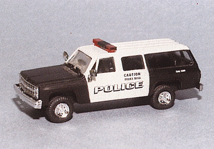 Chevrolet Suburban - Emergency - Police Vehicles -- Canine (K-9) Unit (black, white; white "Caution Police Dogs" Lettering)