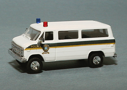 Chevrolet Van - Emergency - Police Vehicles -- Quebec Provincial Security Police Force (white, Black & Yellow Stripes)