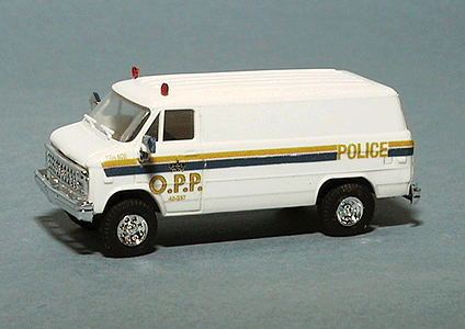 Chevrolet Cargo Van - Emergency - Police Vehicles -- Ontario Provincial Police (white, Black & Yellow Stripes)