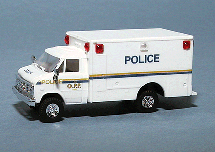 Chevrolet Van with Box Body - Emergency - Police Vehicles -- Ontario Provincial Police (white, Black & Yellow Stripes)
