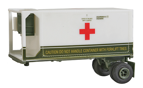 US/NATO MILVAN Container Single-Axle Chassis with 20' Container -- Medical Corps Refrigerated Container