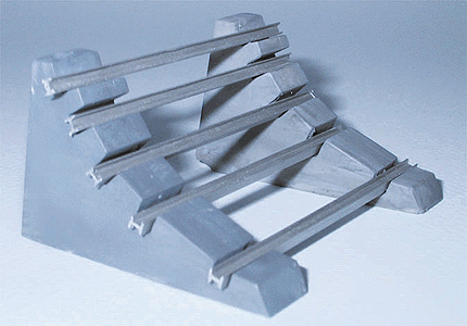 Military - Former German Army WWII - Road Block -- Type 1 - Concrete Ramp with Steel I-Beams