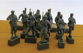 Marching British Paratroopers -- Unpainted Cast Resin pkg(10)