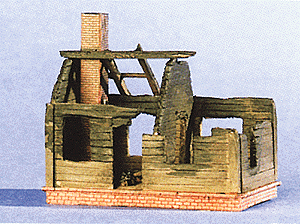 Military - Resin Structure Castings -- Destroyed Russian Farmhouse