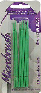 Microbrush Applicator Brushes - pkg(10) -- Regular (green)
