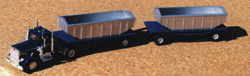 American Trucks - Tractor/Trailer - Peterbilt 2-Axle Conventional (No Sleeper) -- w/Double Flatbed Trailer & Grain Box Load Mike Lowrie Trucking
