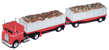 American Trucks - Tractor/Trailer - White Freightliner 2-Axle Cabover -- w/Double Flatbed Trailers & Sugar Beet Load Joe Coehlo Trucking