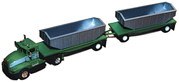 American Trucks - Tractor/Trailer - Kenworth T600 2-Axle Conventional -- No Sleeper; w/Double Flatbed Trailers & Grain Hopper Loads John Perez