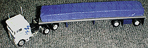 American Trucks - Tractor/Trailer - Peterbilt 3-Axle Cabover w/Sleeper -- w/48' Spread Axle Flatbed Trailer & Tarped Load H&S Trucking