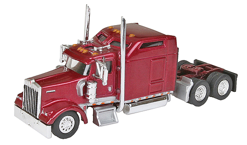 Kenworth W900L with 86" Standup Sleeper -- Raspberry Red