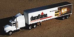 American Trucks - Tractor/Trailer - Kenworth T600 3-Axle Conventional -- w/Aerosleeper; 45' Dry Van Trailer Duraflame