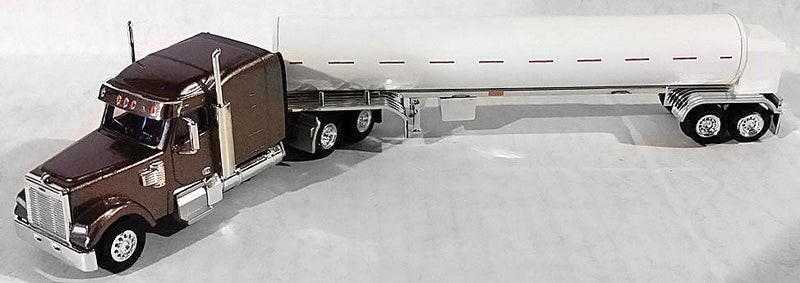 Coronado Mid-Roof Tractor w/Cryo Tank Trailer - Assembled -- Pewter, White Tank w/Chrome Fenders