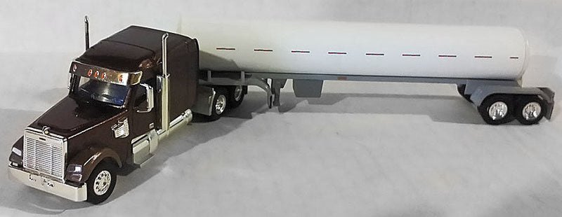 Coronado Mid-Roof Tractor w/Cryo Tank Trailer - Assembled -- Brown, White Tank w/Gray Fenders