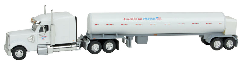 Freightliner Coronado Mid-Roof Tractor w/Cyro Tank Trailer - Walthers Exclusiv -- American Air Products