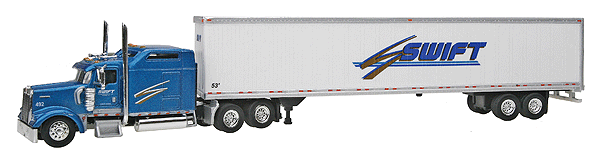American Tractor/Trailer Kenworth W900L with 86" Studio Sleeper with 53' Va -- Swift Transportation (Blue Tractor Issued to Sub Hauler Drivers)