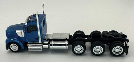 Kenworth 990 3-Axle Day-Cab Semi Tractor - Assembled -- Metallic Blue-3