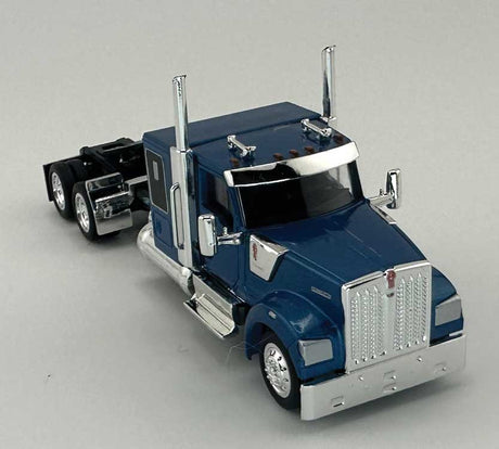Kenworth 990 Flat-Top Sleeper-Cab Semi Tractor - Assembled -- Metallic Blue-1