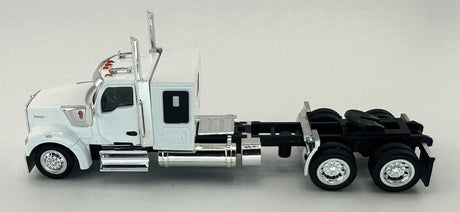 Kenworth 990 Flat-Top Sleeper-Cab Semi Tractor - Assembled -- White-3
