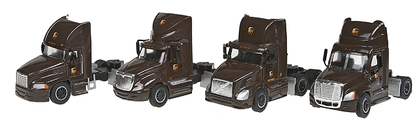 Semi Tractor-Only 4-Pack - Assembled -- United Parcel Service