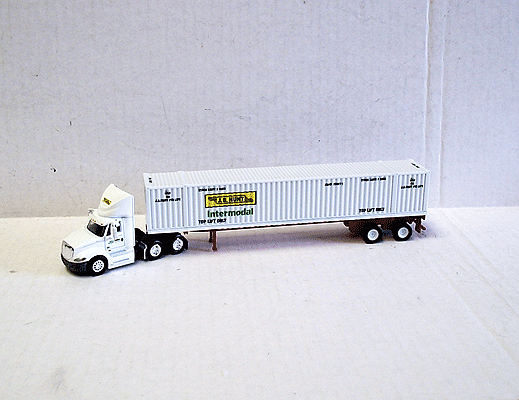 Semi Truck International Prostar Day Cab w/53' Container on Chassis - Assemble -- J.B. Hunt Intermodal
