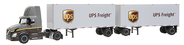 Volvo Semi Tractor w/Double Trailers - Assembled -- UPS Freight