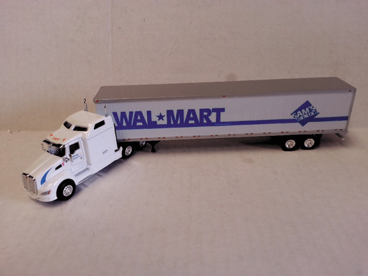 Kenworth T660 Sleeper w/53' Dry Van Trailer - Assembled -- Walmart (white, blue)