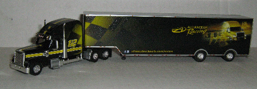 Coronado Highroof w/Racing Trailer - Assembled -- Alliance Truck (black, gold)