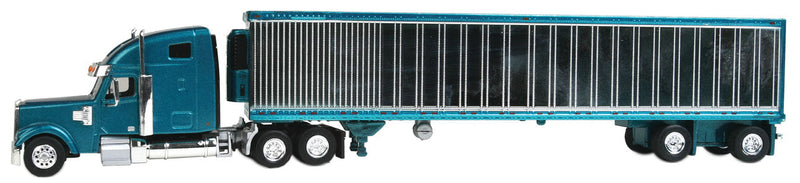 Coronado High-Roof Sleeper-Cab Tractor w/53' Reefer Trailer - Assembled -- Teal, Chrome Trailer