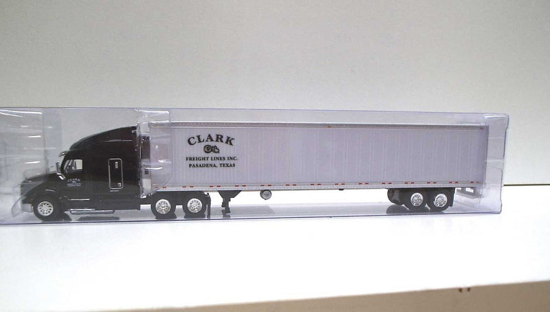 Peterbilt 579 Sleeper Cab Tractor with 53' Reefer Trailer - Assembled -- Clark Freight Lines (black, white)