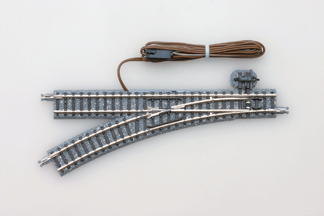 Remote Turnout (Points) N-PL280-30 - Fine Track -- Left Hand w/11" 280mm Radius, 30 Degree Diverging Route