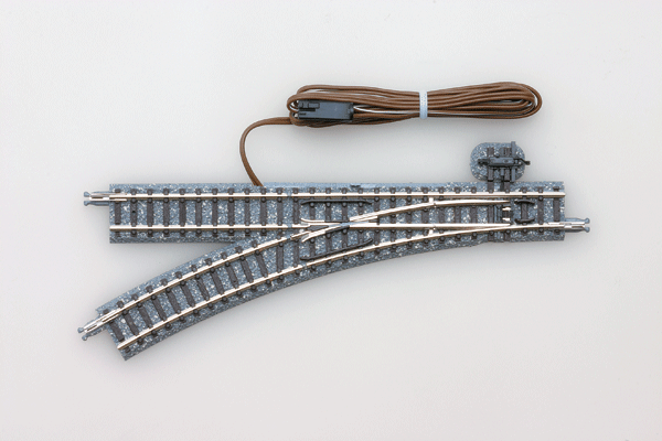 Remote Turnout (Points) N-PL280-30 - Fine Track -- Left Hand w/11" 280mm Radius, 30 Degree Diverging Route