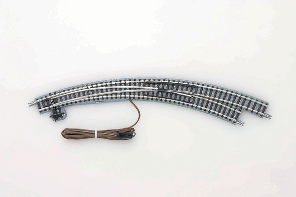 Remote Curved Turnout (Points) CPR317/280-45 - Fine Track -- Right Hand w/12-1/2 & 11" 317 & 280mm Radii, 45 Degree Curve Segment