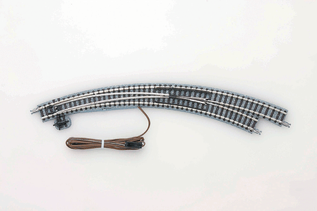 Remote Curved Turnout (Points) CPR317/280-45 - Fine Track -- Right Hand w/12-1/2 & 11" 317 & 280mm Radii, 45 Degree Curve Segment