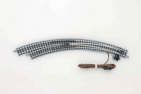 Remote Curved Turnout (Points) CPL317/280-45 - Fine Track -- Left-Hand - 12-1/2 & 11"  317 & 280mm Radii, 45-Degree Curve Segment