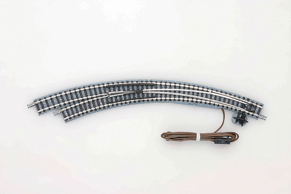 Remote Curved Turnout (Points) CPL317/280-45 - Fine Track -- Left-Hand - 12-1/2 & 11"  317 & 280mm Radii, 45-Degree Curve Segment