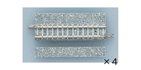 Wide-Roadbed Straight Track S70-WP - Fine Track -- 2-3/4" 70mm pkg(4)