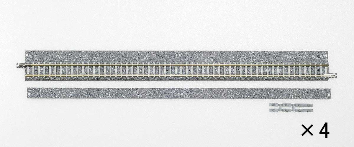 Wide-Roadbed PC Straight Track S280 - WP - Fine Track -- With Removable Edge pkg(4)