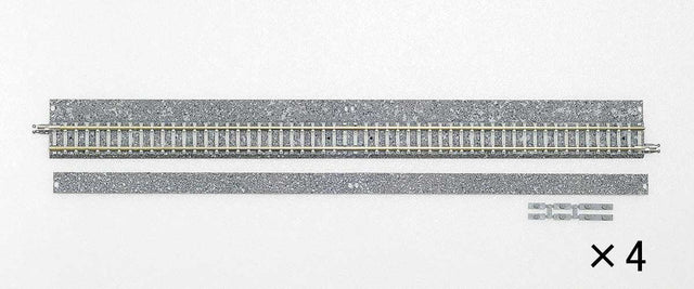Wide-Roadbed PC Straight Track S280 - WP - Fine Track -- With Removable Edge pkg(4)