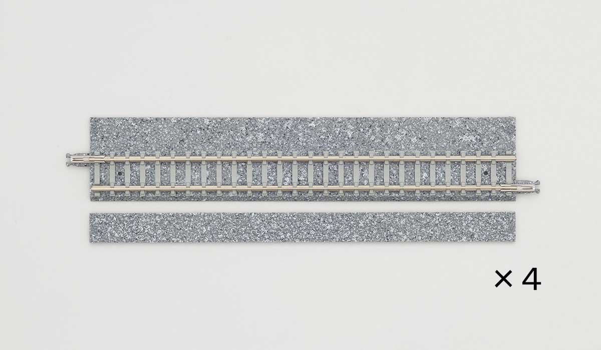 Wide-Roadbed Straight Track (for Turnout) S140-WP - Fine Track -- 5-1/2" 140mm pkg(4)