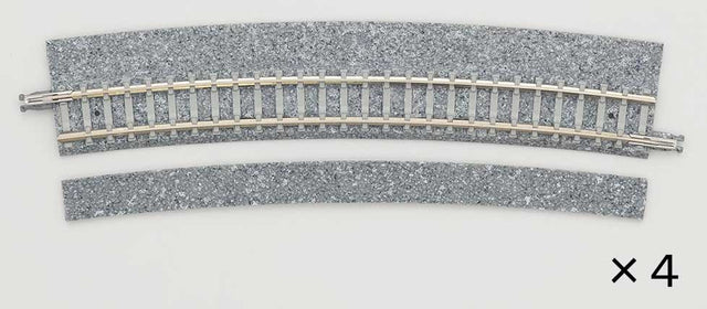 Wide-Roadbed Curve Track C541-15WP - Fine Track -- 21-5/16"  541mm Radius, 15 Degrees pkg(4)