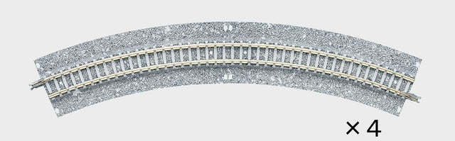 Wide-Roadbed Curve Track C280-45WP - Fine Track -- 11"  280mm Radius, 45 Degrees pkg(4)