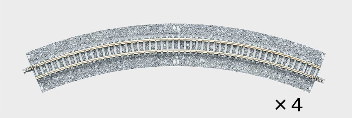 Wide-Roadbed Curve Track C317-45WP - Fine Track -- 12-1/2"  317mm Radius, 45 Degrees pkg(4)