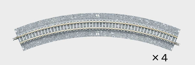 Wide-Roadbed Curve Track C317-45WP - Fine Track -- 12-1/2"  317mm Radius, 45 Degrees pkg(4)